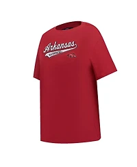 Women's Pro Standard Cardinal Arkansas Razorbacks Script Tail Oversized Boyfriend T-shirt