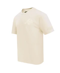 Men's Pro Standard Cream Atlanta Braves Neutral Cj Dropped Shoulders T-shirt