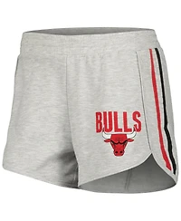 Women's Concepts Sport Gray Chicago Bulls Cedar Long Sleeve T-shirt and Shorts Sleep Set