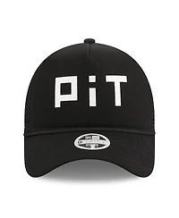 Women's New Era Black Pittsburgh Steelers McGee Trucker 9FORTY Adjustable Hat