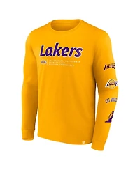 Men's Fanatics Gold Los Angeles Lakers Baseline Long Sleeve T-shirt