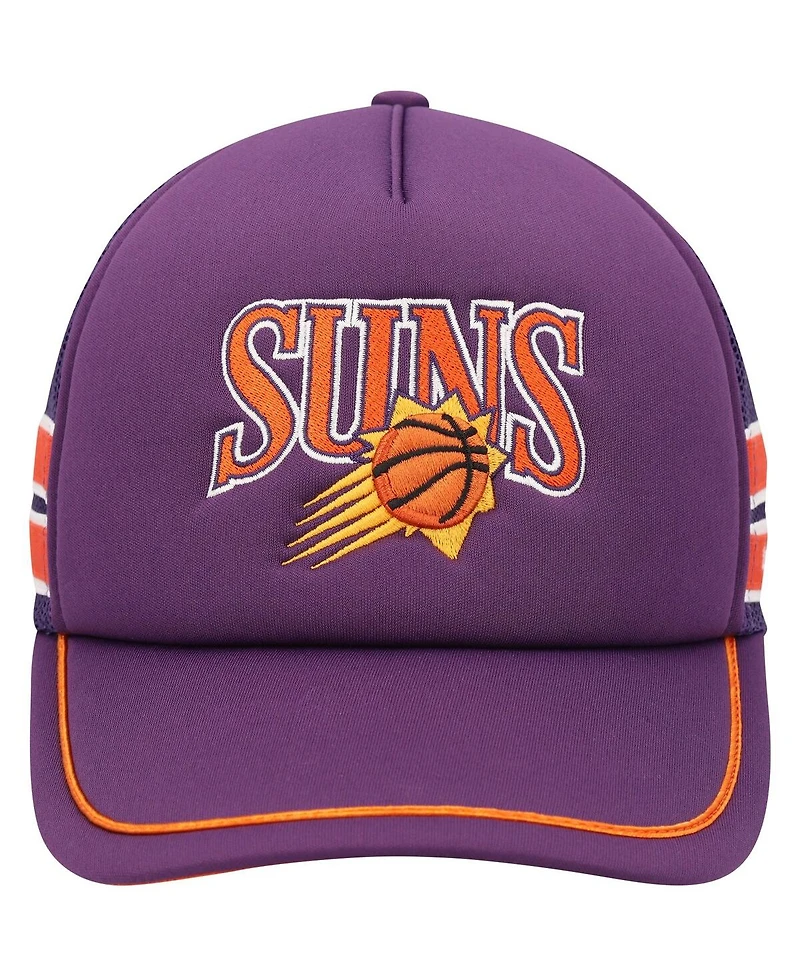Men's '47 Brand Purple Phoenix Suns Sidebrand Stripes Trucker Adjustable Hat