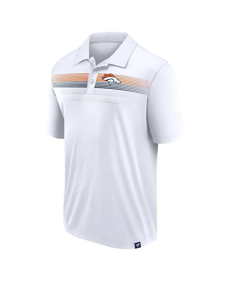 Men's Fanatics White Denver Broncos Victory For Us Interlock Polo Shirt