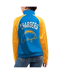 Women's G-iii 4Her by Carl Banks Powder Blue Los Angeles Chargers Showup Fashion Dolman Full-Zip Track Jacket