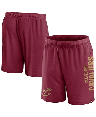 Men's Fanatics Wine Cleveland Cavaliers Post Up Mesh Shorts
