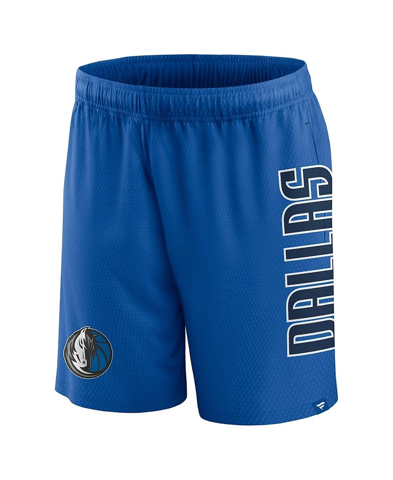 Men's Fanatics Blue Dallas Mavericks Post Up Mesh Shorts