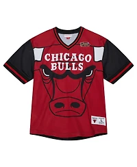 Men's Mitchell & Ness Red Chicago Bulls Jumbotron 3.0 Mesh V-Neck T-shirt