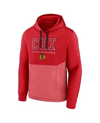 Men's Fanatics Red Chicago Blackhawks Successful Tri-Blend Pullover Hoodie