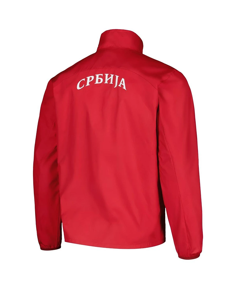 Men's Puma Red Serbia National Team 2024 Pre-Match Full-Zip Hoodie Jacket