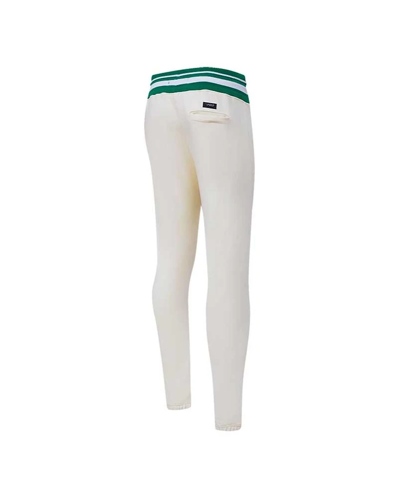 Men's Pro Standard Cream Boston Celtics Retro Classic Fleece Sweatpants