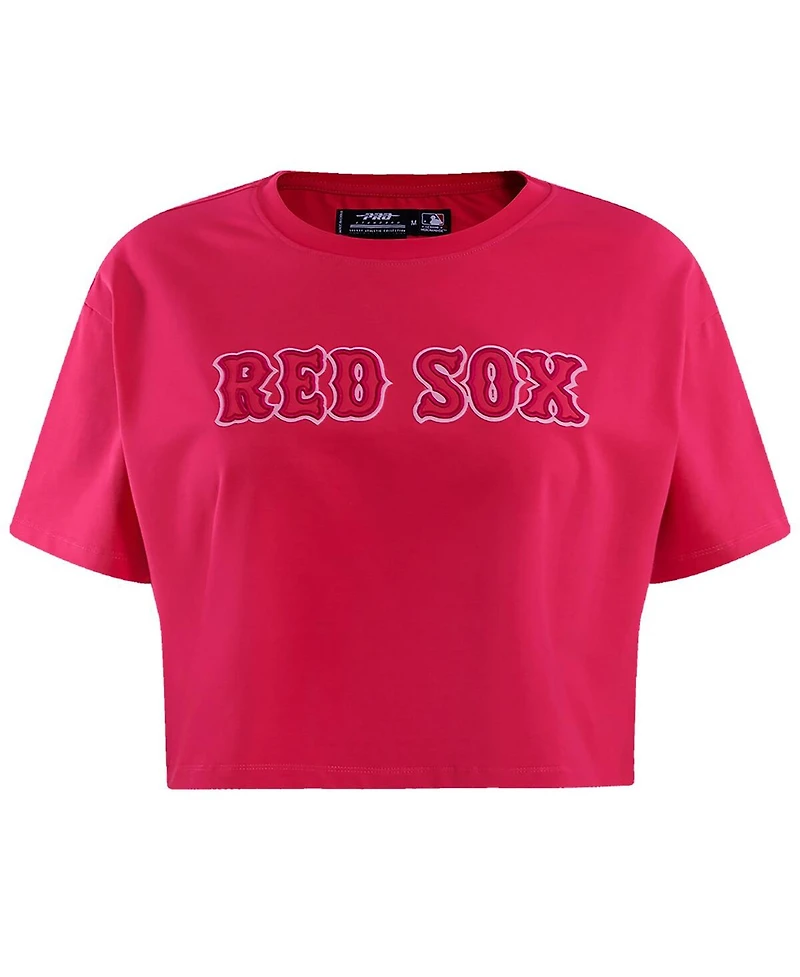 Women's Pro Standard Pink Boston Red Sox Triple Pink Boxy Cropped T-shirt