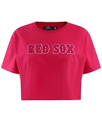 Women's Pro Standard Pink Boston Red Sox Triple Pink Boxy Cropped T-shirt
