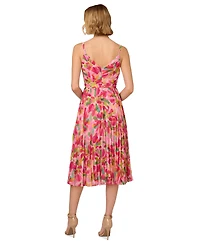 Adrianna Papell Women's Floral-Print Pleated Midi Dress