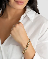 Adornia 14K Gold-Plated Crystal Leaf Bracelet
