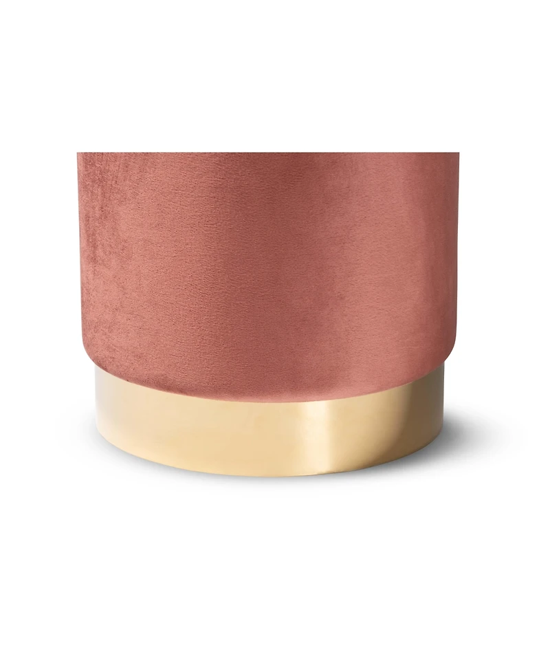 Baxton Studio Chaela Contemporary Glam and Luxe Velvet Fabric Upholstered and Finished Metal Ottoman