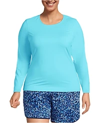 Lands' End Plus Long Sleeve Relaxed Upf 50 Rash Guard