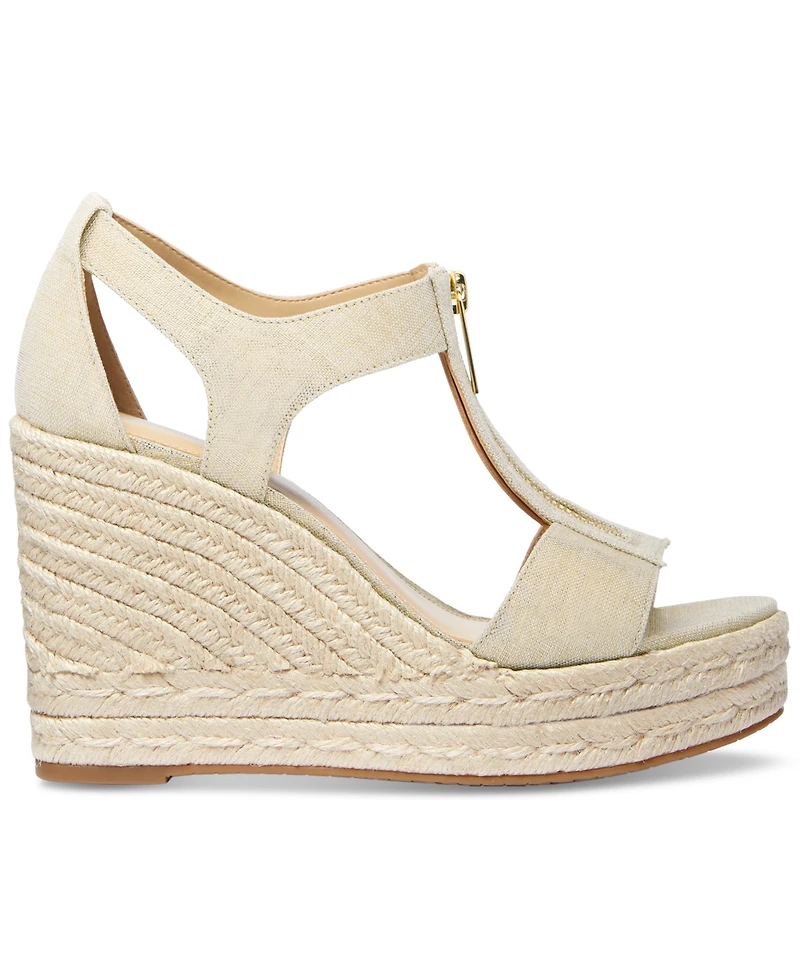 Michael Kors Berkley Zipper Espadrille Platform Wedge Sandals