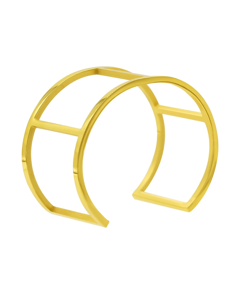 Adornia Tarnish Resistant 14K Gold-Plated Stainless Steel Double Row Cuff Bracelet