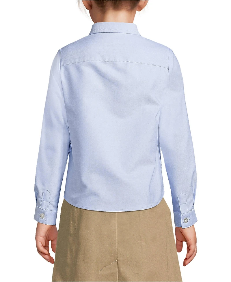 Lands' End Little Girls Long Sleeve Oxford Dress Shirt