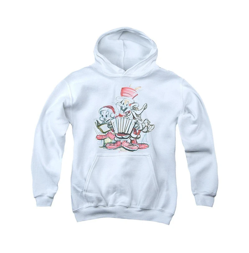 Looney Tunes Youth Holiday Sketch Pull Over Hoodie / Hooded Sweatshirt