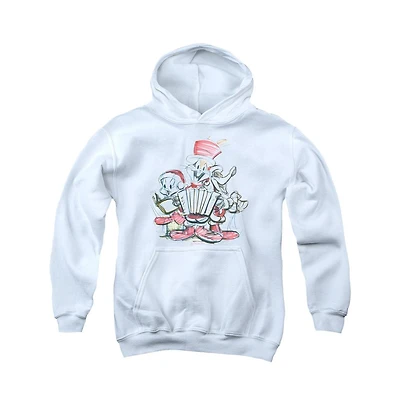 Looney Tunes Youth Holiday Sketch Pull Over Hoodie / Hooded Sweatshirt