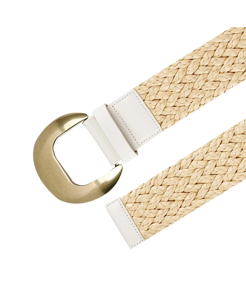Levi's Women's Fully Adjustable Raffia Belt with Statement Buckle