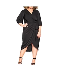 City Chic Plus Opulent Elbow Sleeve Dress