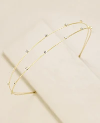 Ettika Delicate Crystal Dotted Gold-Tone Headband