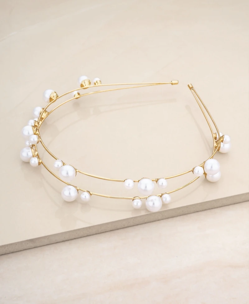 Ettika Topped in Imitation Pearls Headband