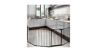 Slickblue Girls 8 Panel Metal Gate Pet Fence Safe Playpen Barrier-Black