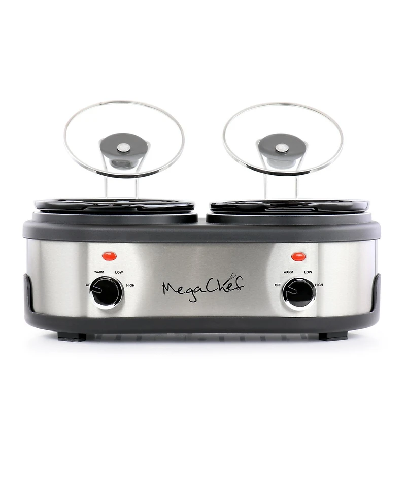 Megachef Dual 1.5 Quart Crock Buffet Slow Cooker