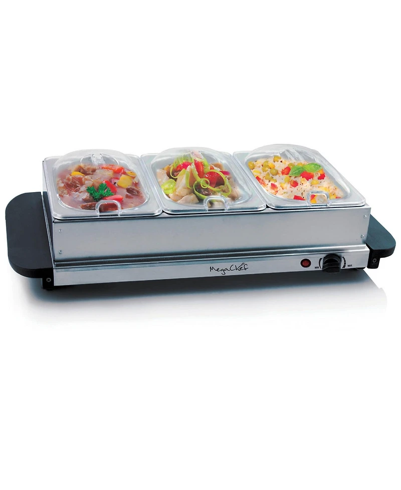 MegaChef 3 Section Buffet Server Food Warmer