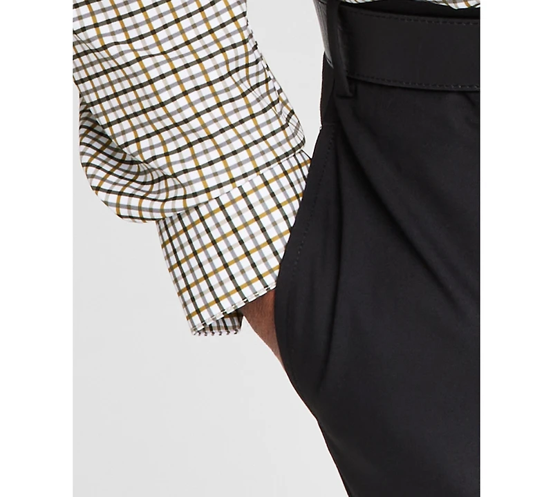 Tayion Collection Men's Slim-Fit Plaid Dress Shirt