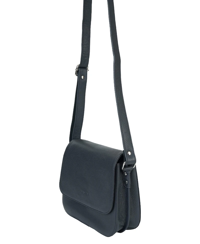 Mancini Pebble Alison Leather Crossbody Handbag