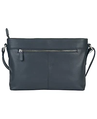 Mancini Pebble Loretta Leather Crossbody Handbag with Organizer