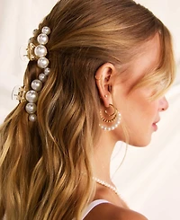 Ettika Imitation Pearl Hair Claw Set of 2