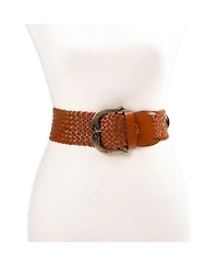 Sam Edelman Women's Western Leather Braided Concho Belt