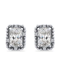 Giani Bernini Cubic Zirconia Bead Frame Stud Earrings in 18k Gold-Plated Sterling Silver, Created for Macy's