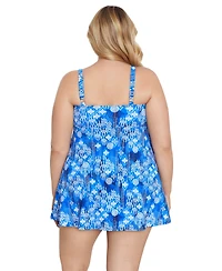 ShapeSolver by Mimi Flamingo Plus Triple Tier Swim Dress