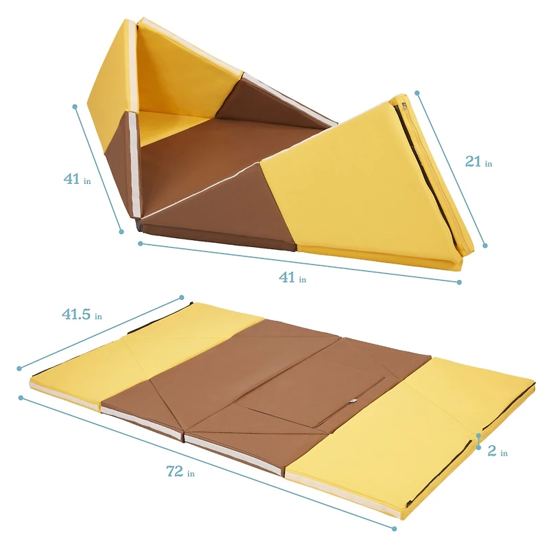 ECR4Kids SoftZone Camp, Canoe and Tumble Too, Chocolate/Yellow