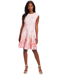 London Times Petite Printed Fit & Flare Dress