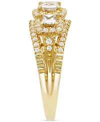 Diamond Princess & Round Three Stone Engagement Ring (1 ct. t.w.) in 14k Gold