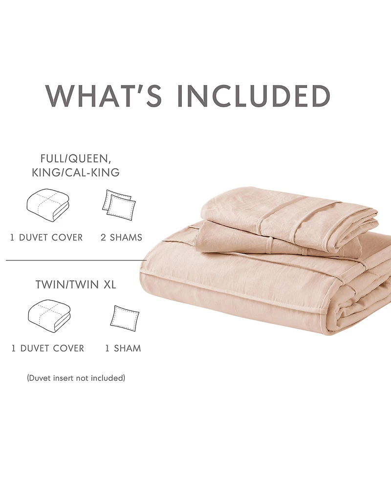 510 Design Porter Washed Pleated -Pc. Duvet Cover Set