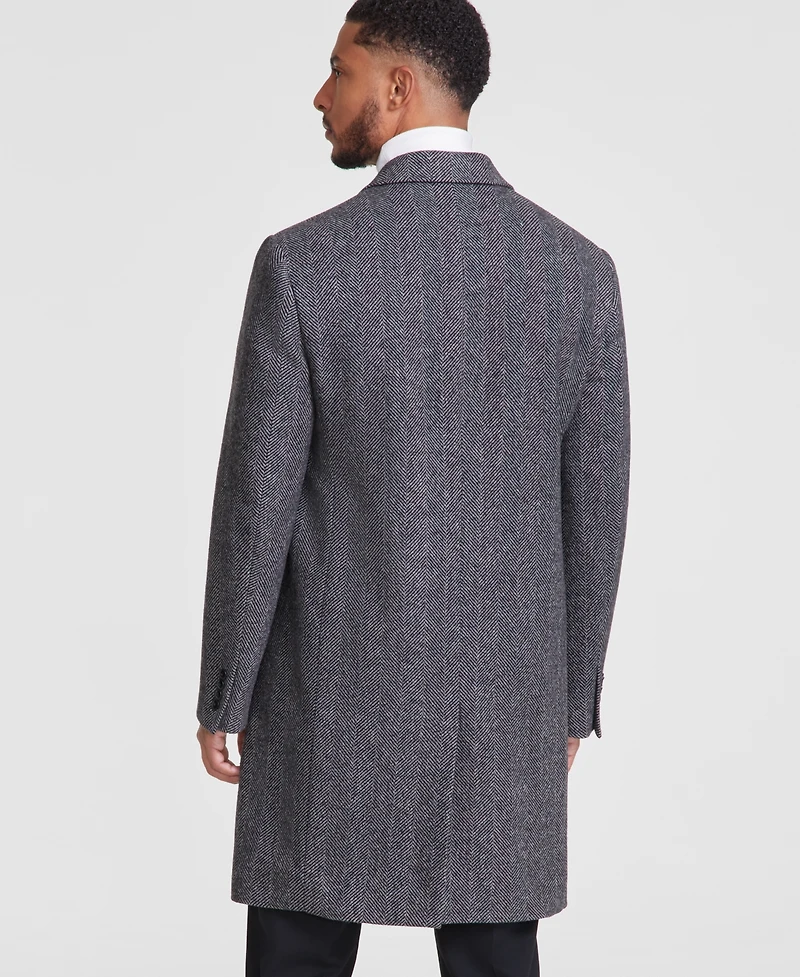 Michael Kors Men's Classic-Fit Wool Blend Herringbone Overcoat