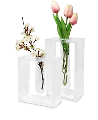Vivience 8.75"H Tube Inlayed Acrylic Vase
