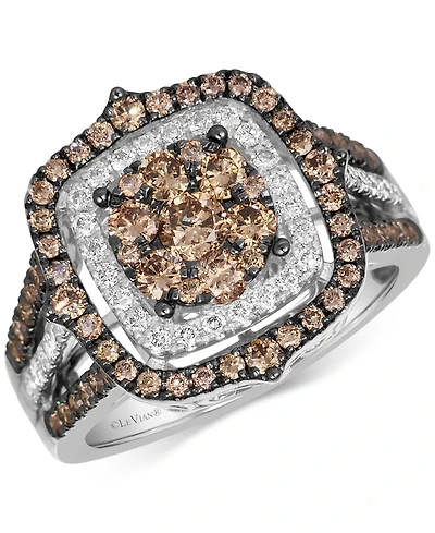 Le Vian Chocolate Diamond & Nude Halo Cluster Ring (1-1/2 ct. t.w.) 14K Rose Gold (Also Available White or Yellow Gold)
