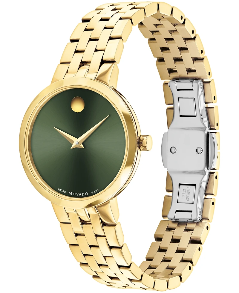 Movado Women Museum Classic Swiss Quartz Gold Pvd 29.5mm Watch