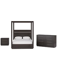 Tivie 3pc Bedroom Set (Full Canopy Bed + Dresser Nightstand), Created for Macy's