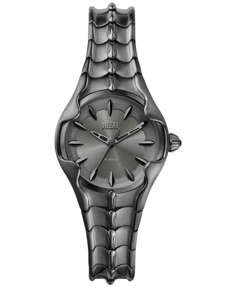 Diesel Women's Vert Three Hand Gunmetal Stainless Steel Watch 32mm