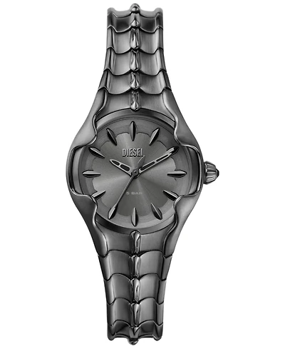 Diesel Women's Vert Three Hand Gunmetal Stainless Steel Watch 32mm